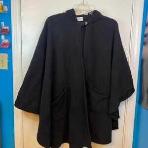 Linda Anderson Black poncho Sweater